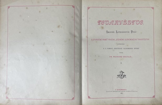 Tovaryšstvo 1793 - 1893, sborník literárnych prác