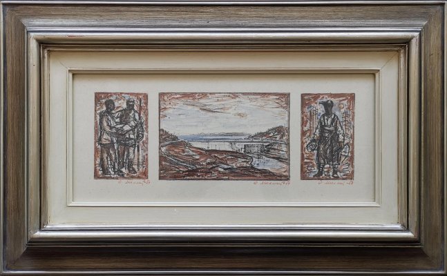 Stavba Oravskej priehrady (triptych)